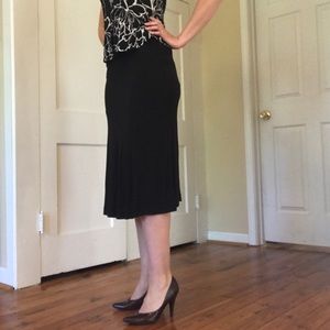 Below knee black skirt